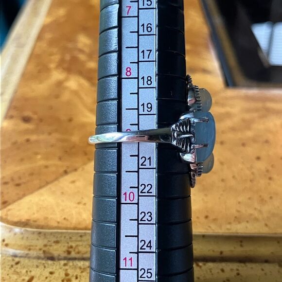 Genuine Aquamarine Sterling Silver Ring Size 9 - Picture 8 of 9